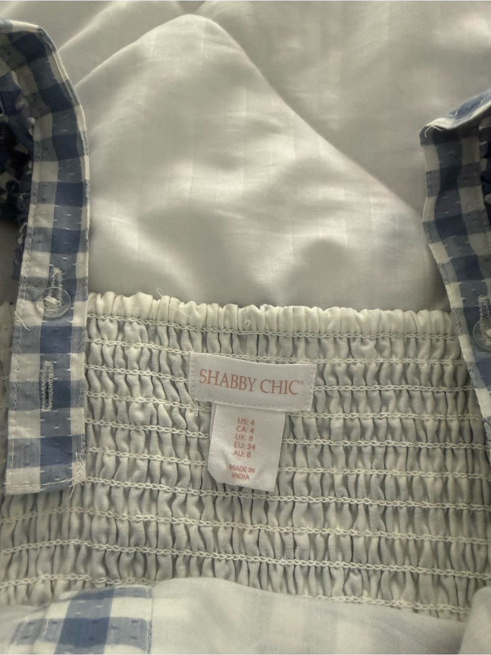 Shabby Chic Blue Gingham Tiered Button-Front Sundress - Picture 5 of 6